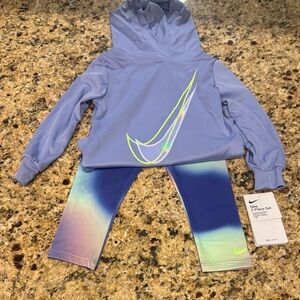 Nike Kids' Purple Hoodie and Gradient Leggings Set 2T